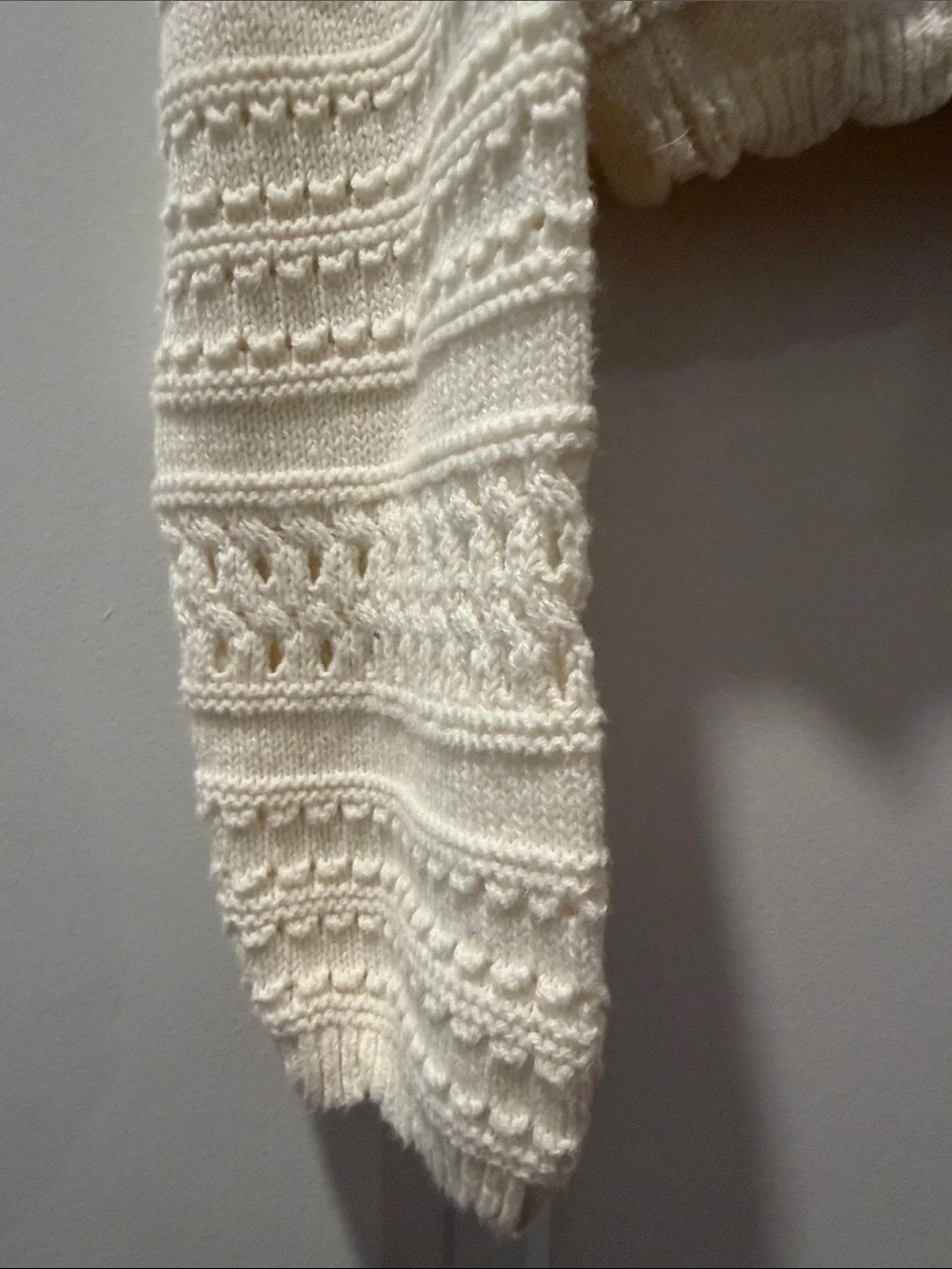 H&M Cream Cropped Button-Front Knit Cardigan